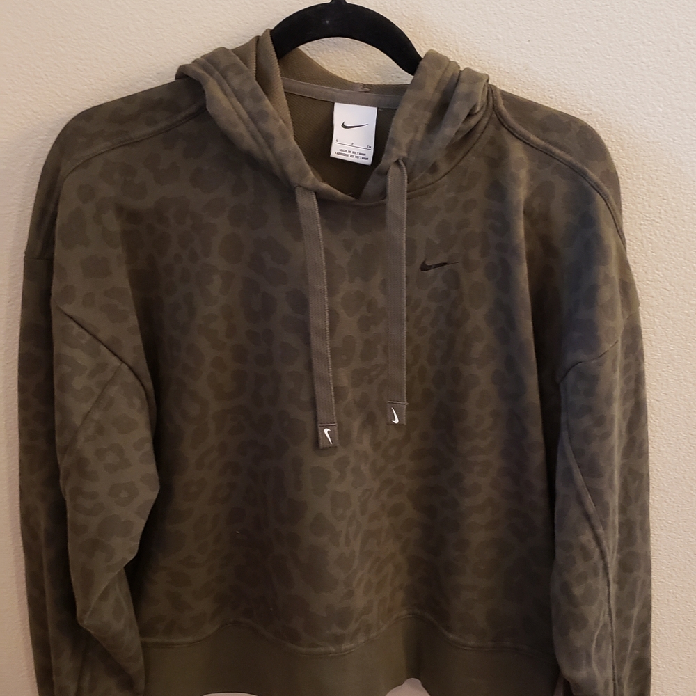 Nike Women's Olive Leopard Print Hoodie